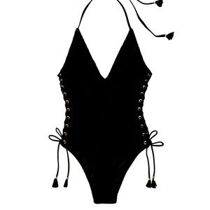 Victoria secrets laced up smocked one piece